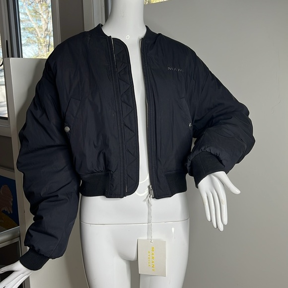 ISABEL MARANT ETOILE Sz 38 (M) Black Bessime Bomber Jacket New with Tags - Picture 2 of 13